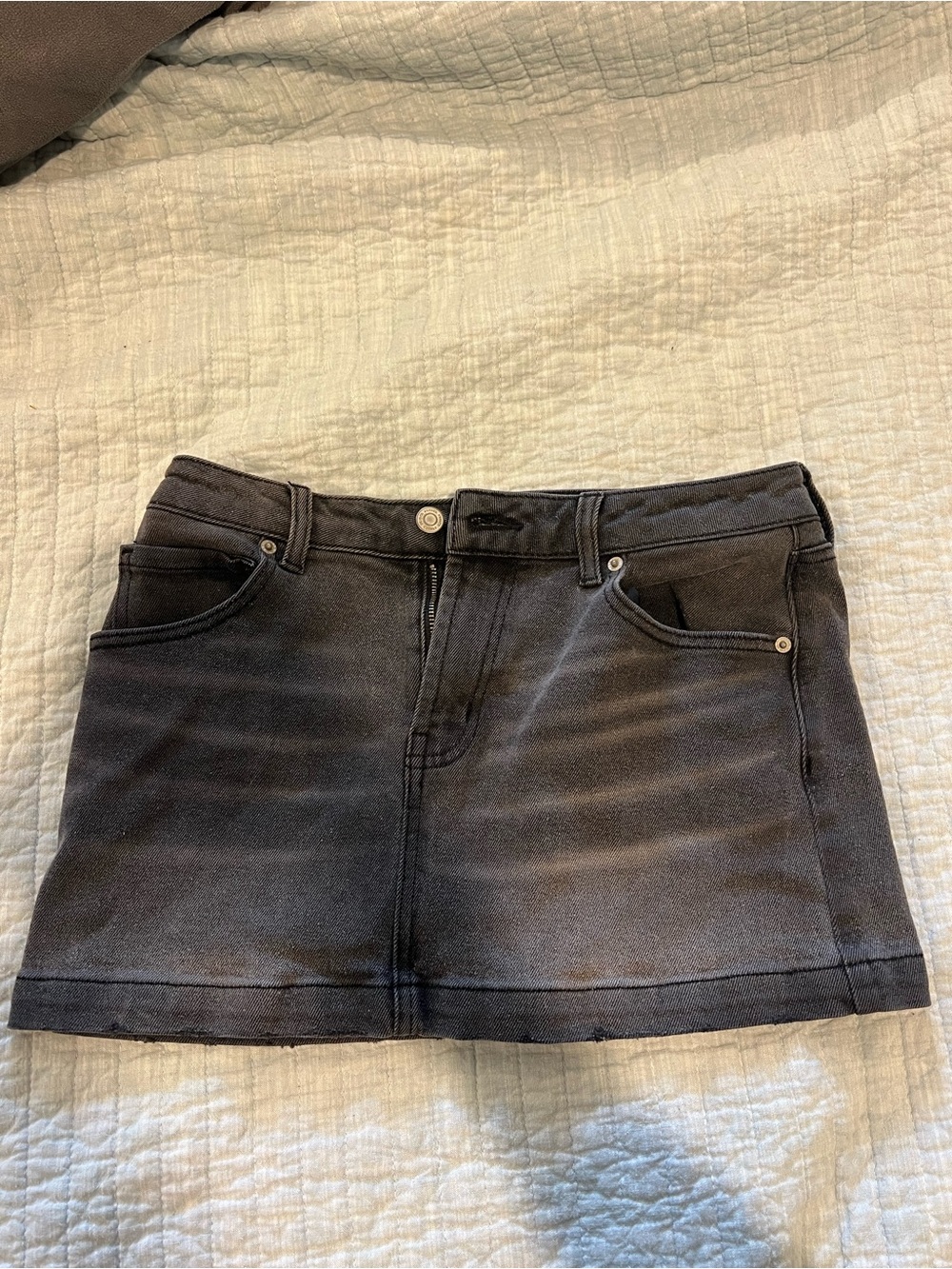 RSQ Black Denim Mini Skirt with Waist Label